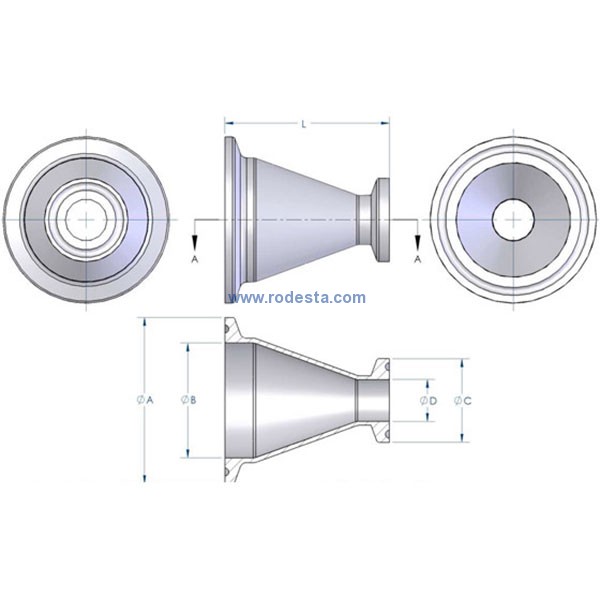 Clamp conical reducer by DIN 32676